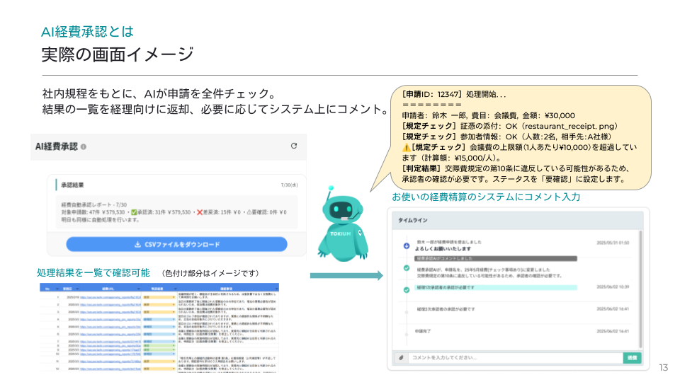 TOKIUM AI経費承認_利用画面サンプル1