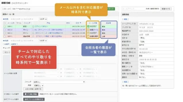 楽楽自動応対（旧：メールディーラー）_利用画面サンプル2