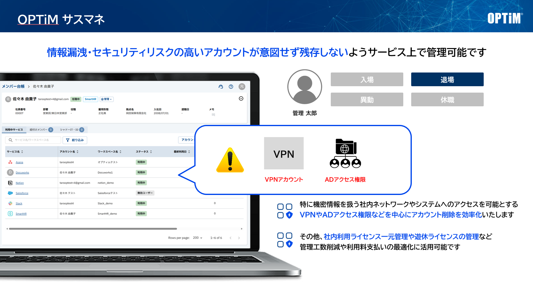 OPTiM Biz Premium_利用画面サンプル1