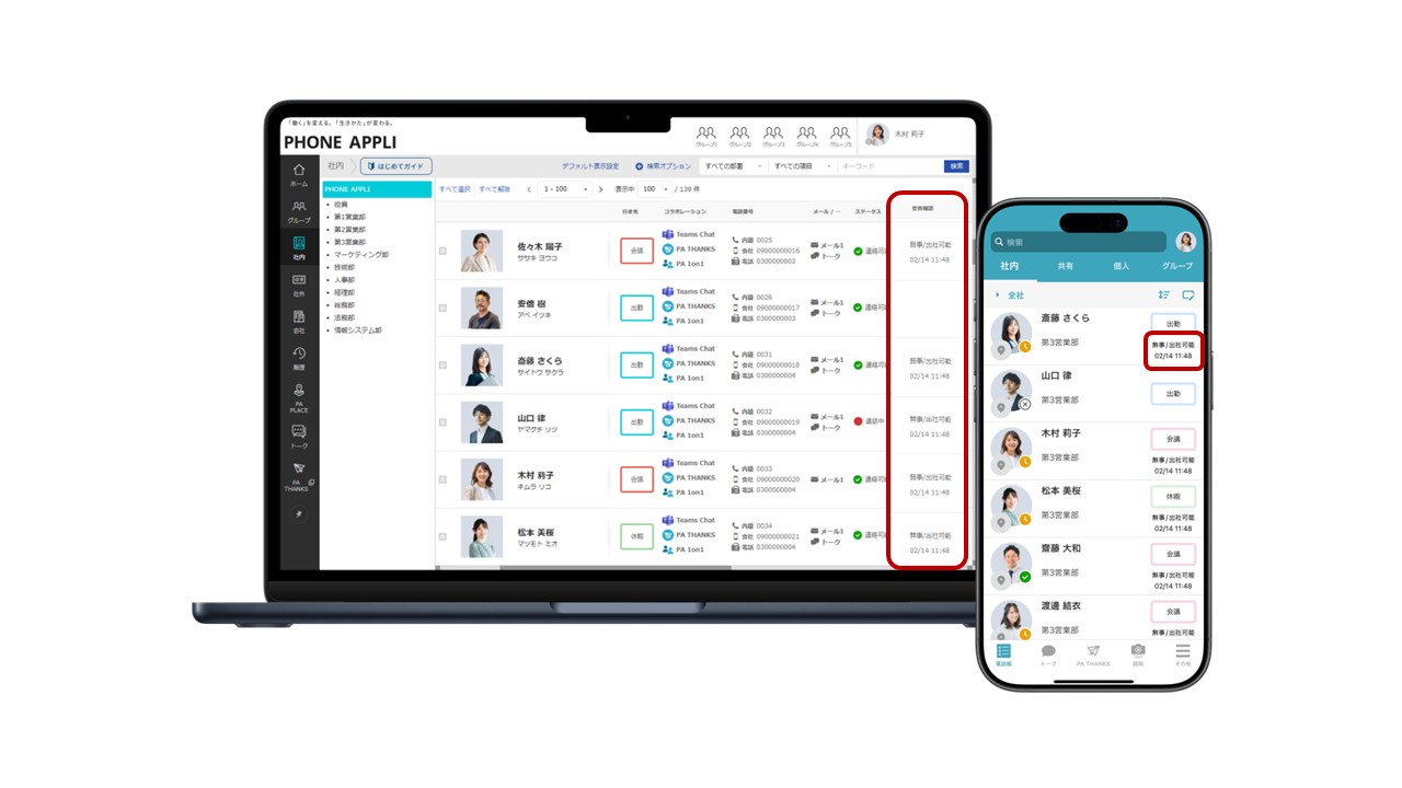PHONE APPLI PEOPLE_利用画面サンプル1