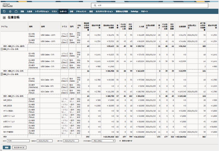 Oracle NetSuite_利用画面サンプル2