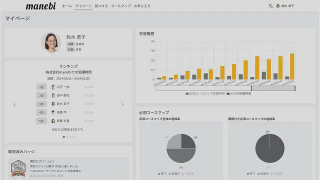 manebi eラーニング_利用画面サンプル1
